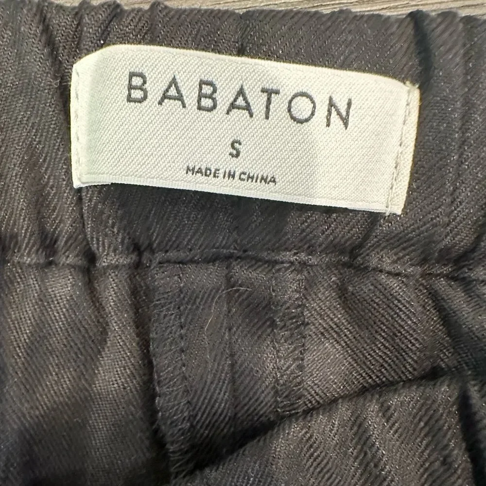Aritzia babaton dexter linen blend tapered pant black
